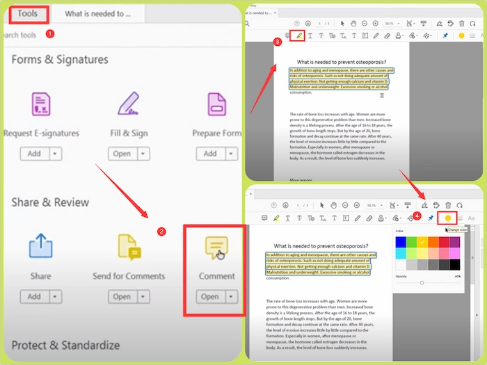 how to highlight a pdf in adobe