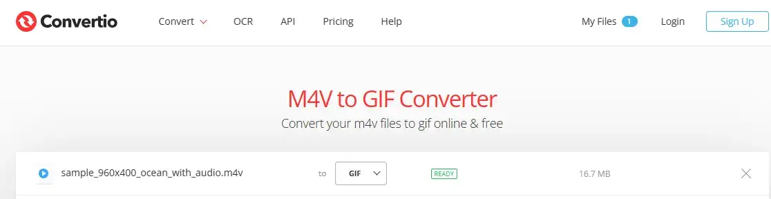 how to make a gif from a video through convertio