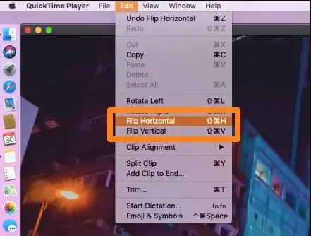 how to mirror a video in quicktime player