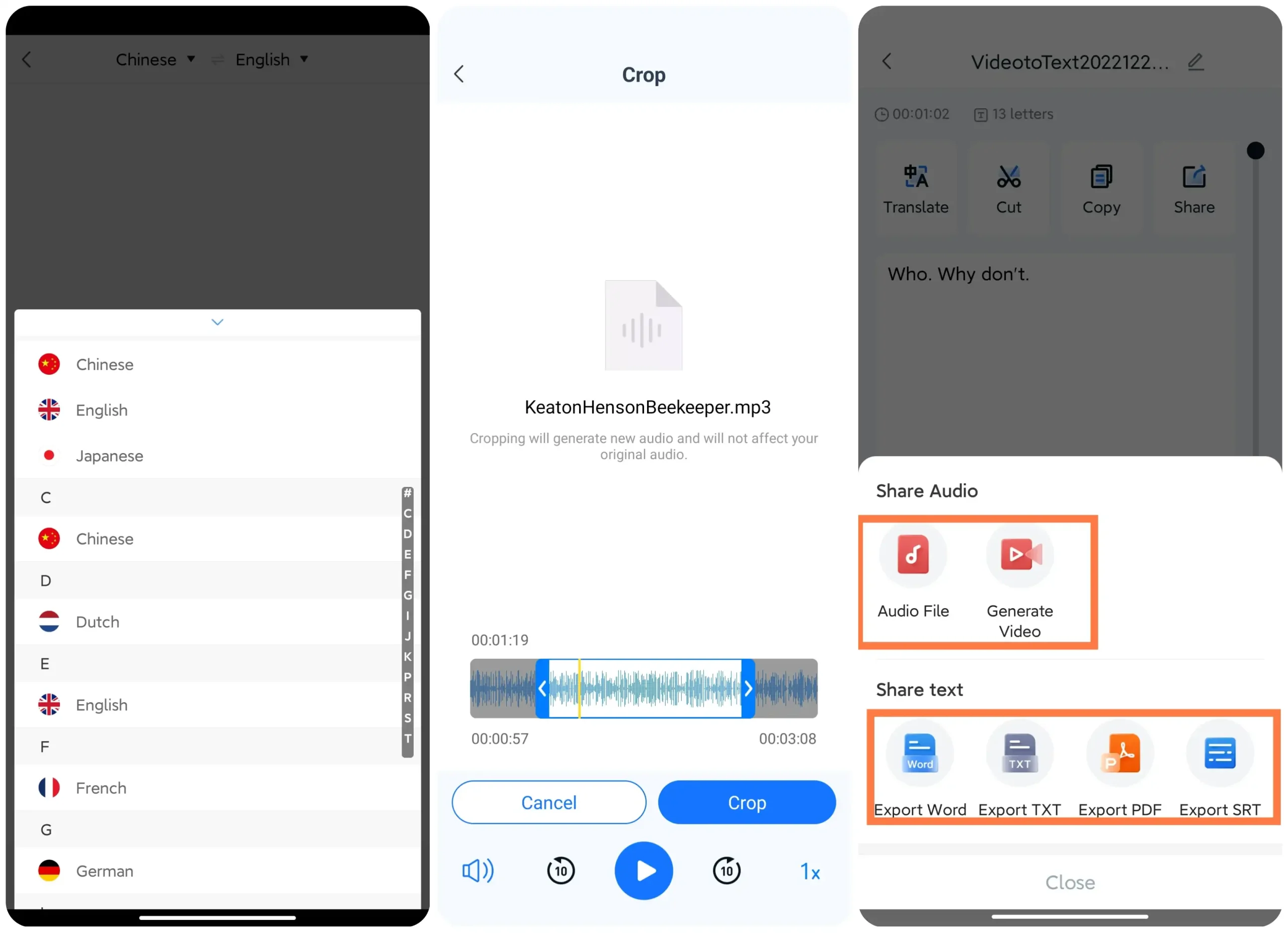 how to transcribe audio to text transvoice 3