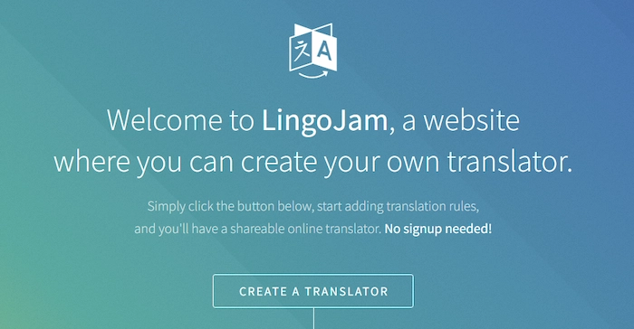 lingojam interface