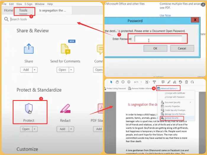 open a password protected pdf in adobe