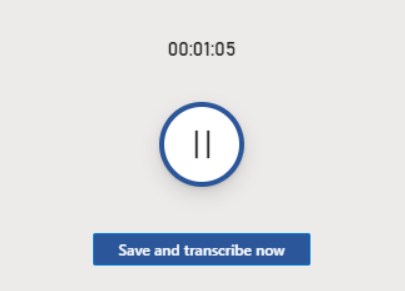 pause transcribing in word