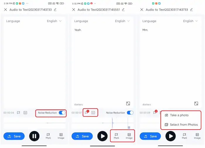 record and transcribe in transvoice