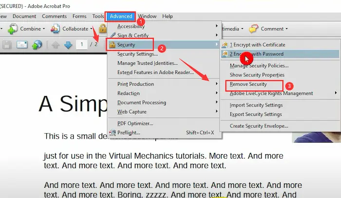 remove password from pdf in adobe