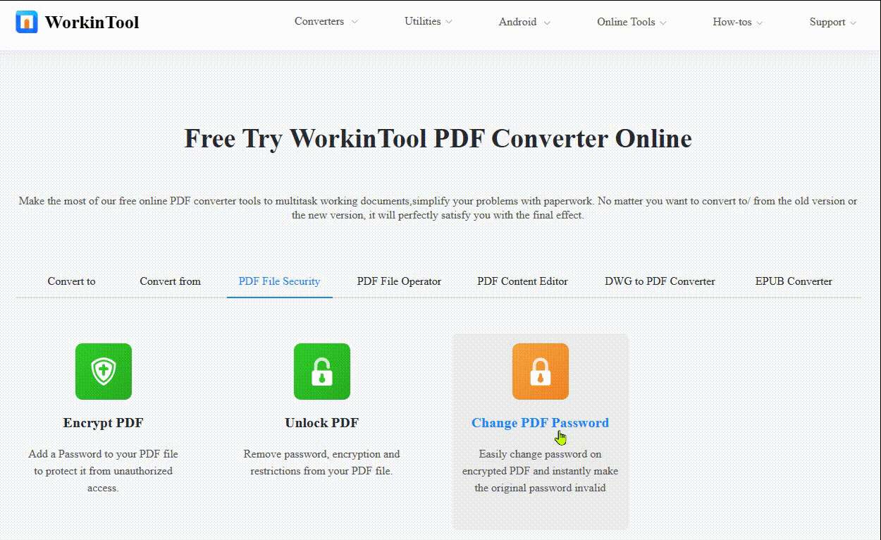 remove password from pdf online workintool