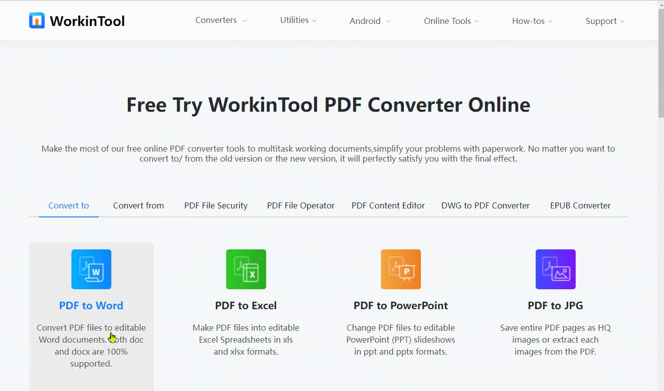resize a pdf image in workintool online