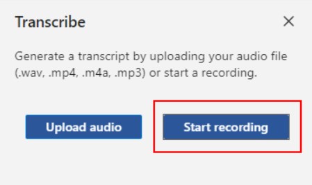 start recording in word