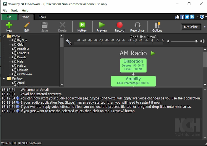 voxal voice changer interface