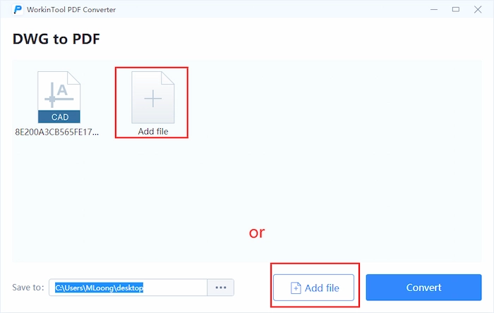 add more dwg files in workintool