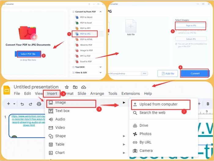 convert pdf to google slides by adding images