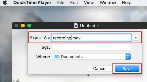 export recording on mac from quicktime