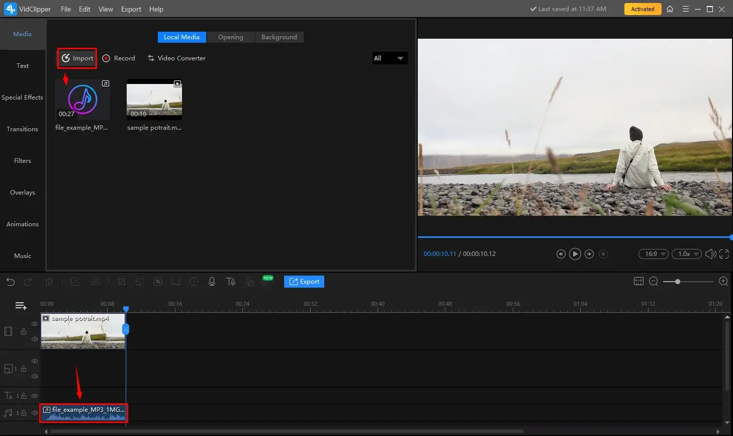 how to add self mixed sound effects to a video in windows using workintool vidclipper