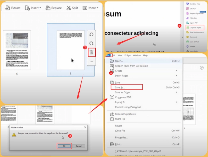 how to delete pages from pdf adobe