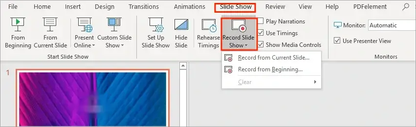 how to record a powerpoint presentation with its built in recorder 1 ms 201619