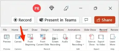 how to record a powerpoint presentation with its built in recorder ms 365