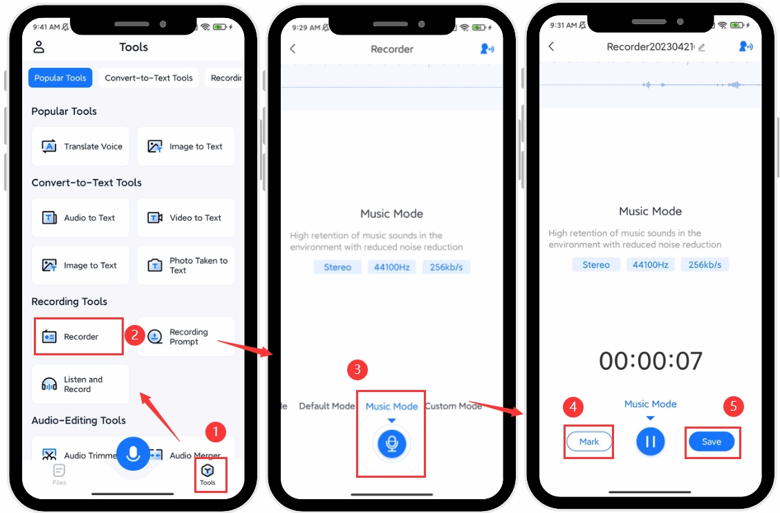 how to record audio on samsung in transvoice