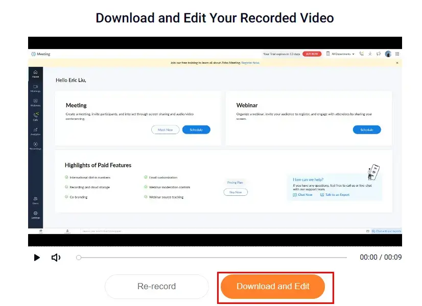 how to record zoho meetings in flexclip 2