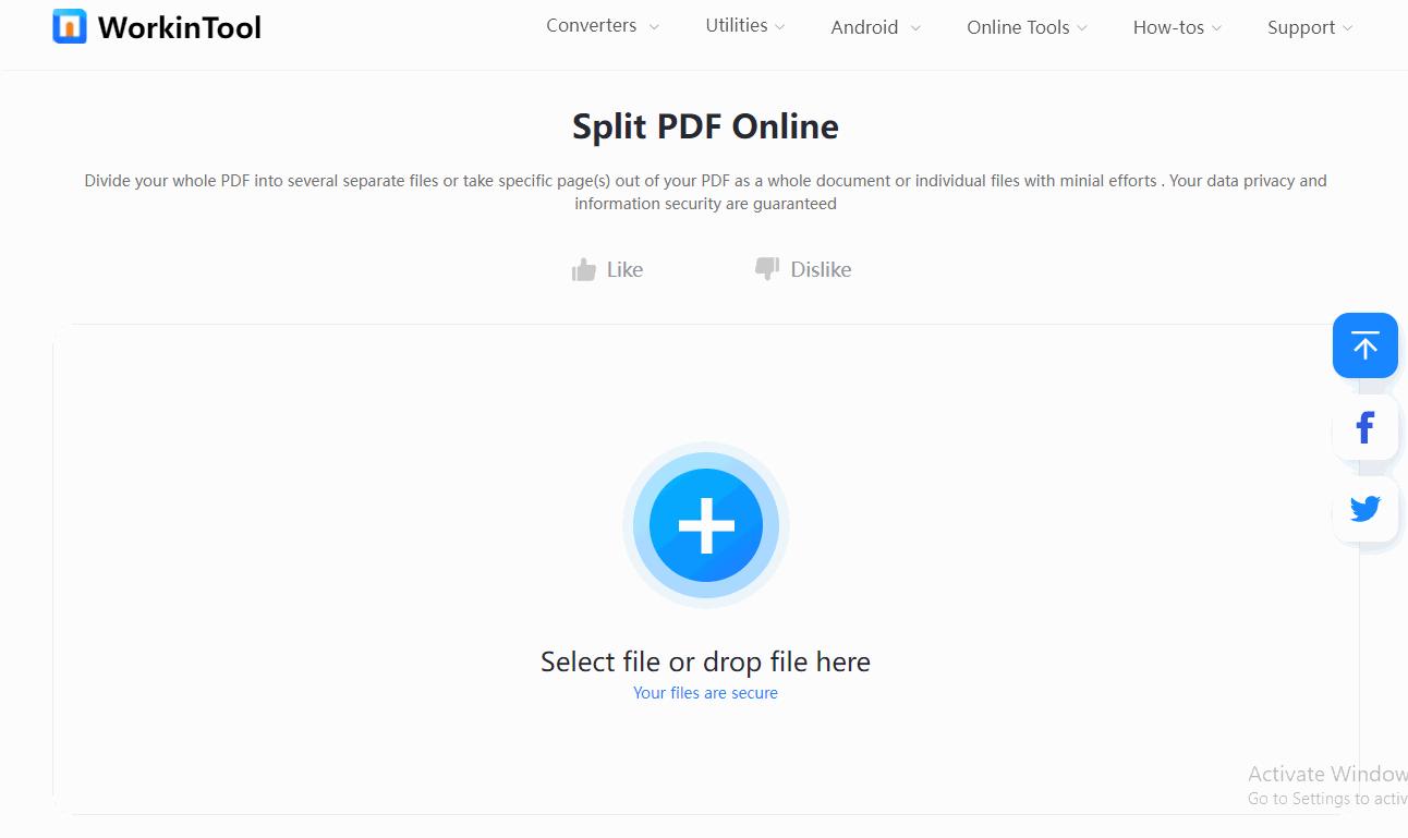 how to split pdf pages online workintool