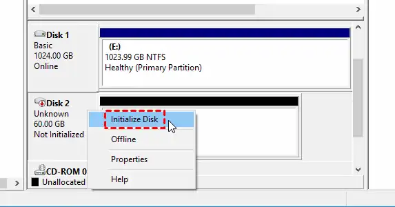 initialize disk