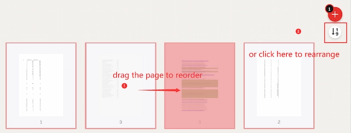 rearrange pdf pages online in ilovepdf