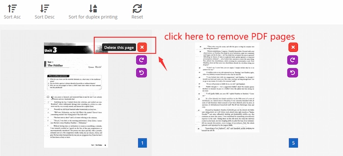 remove pdf pages online pdf2go