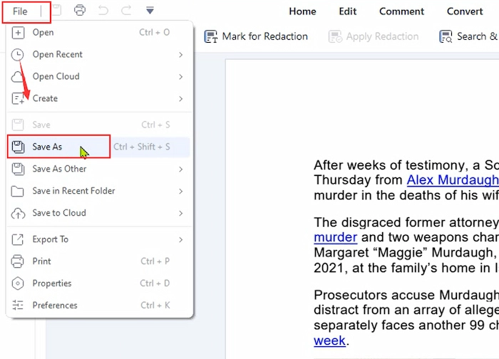 save the unlocked pdf in pdfelement