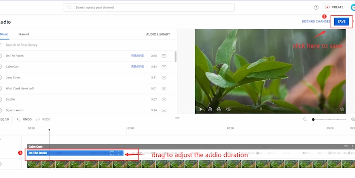 save the youtube video with music on studio
