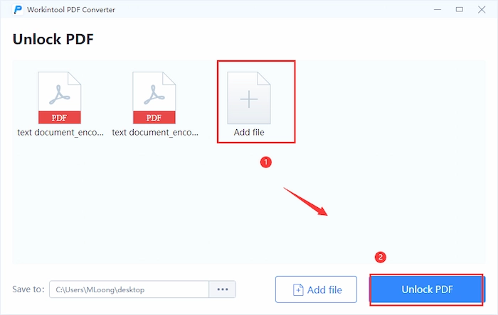 save unlocked pdf in workintool