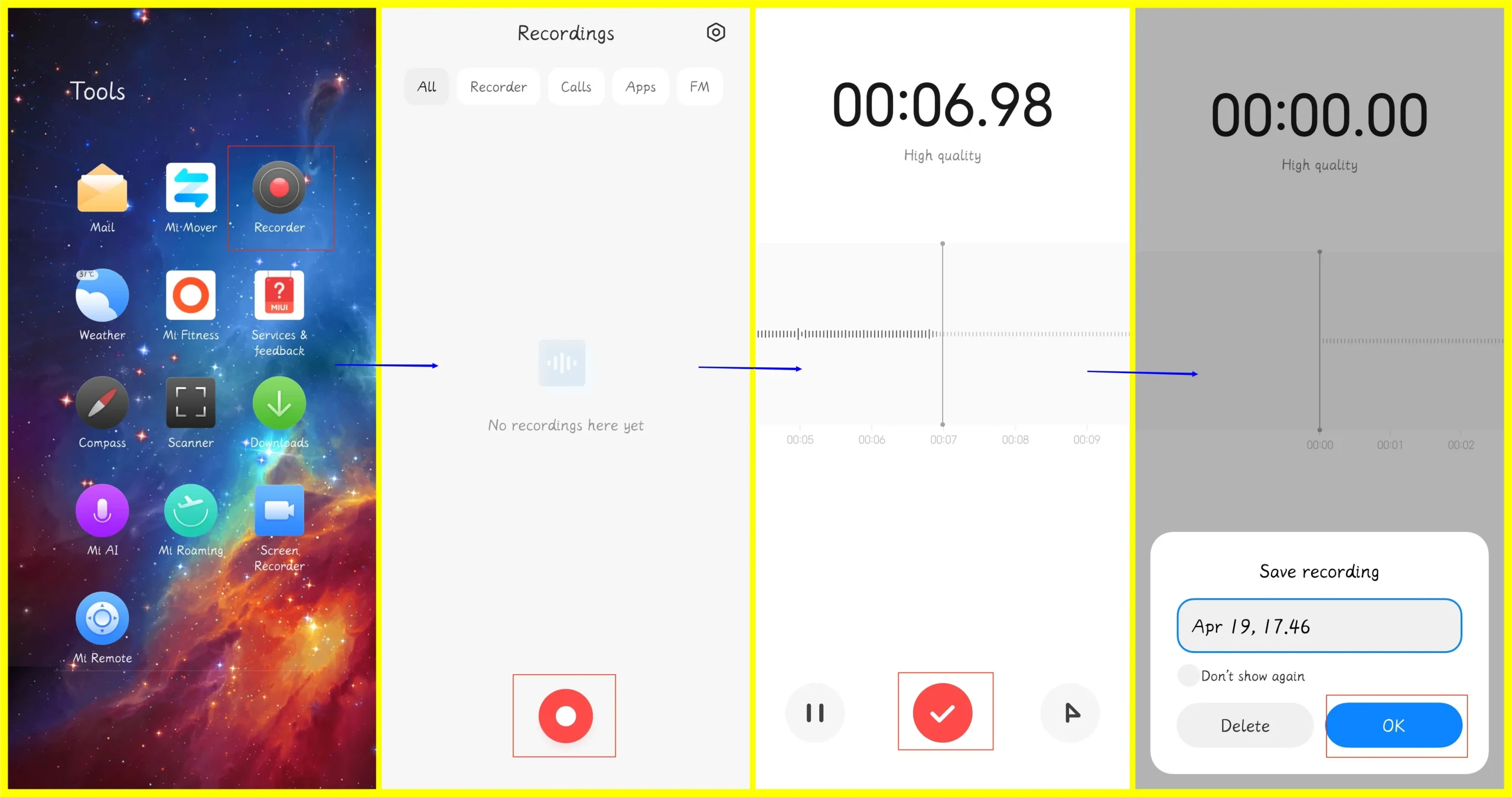 screen record on an android phone