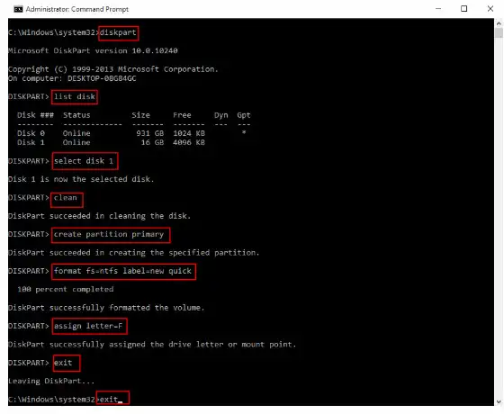 undo esd usb via command prompt