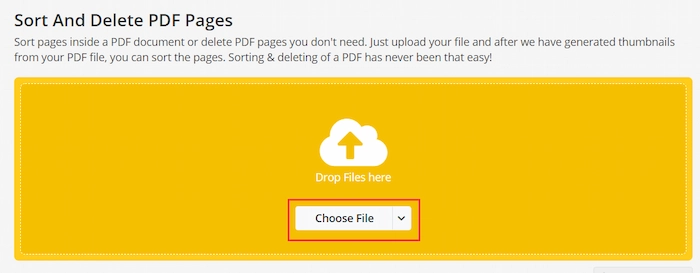 upload pdf file to pdf2go