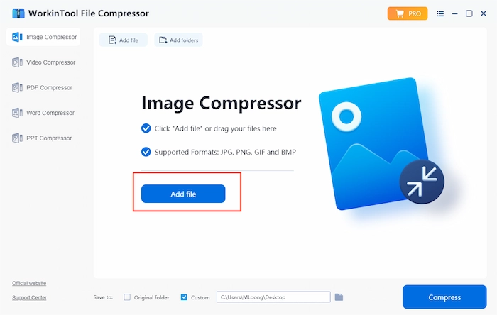 add a file to compress