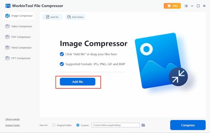add a file to compress