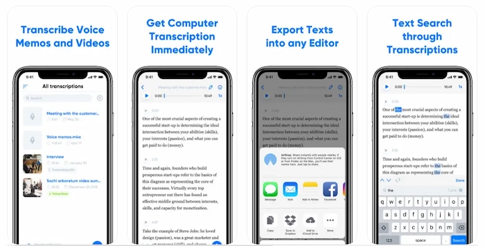 best speech to text app transcribe