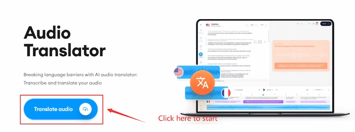 click translate audio button online