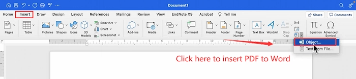 combine pdf files windows 10 in word