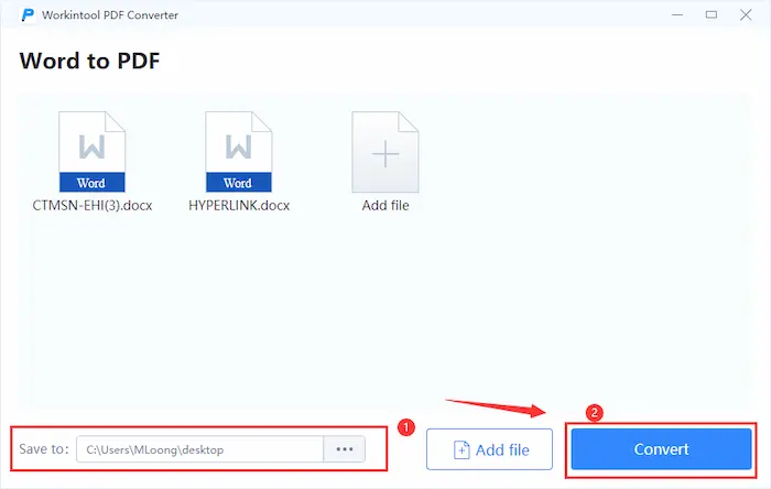 convert fillable file to pdf with workintool