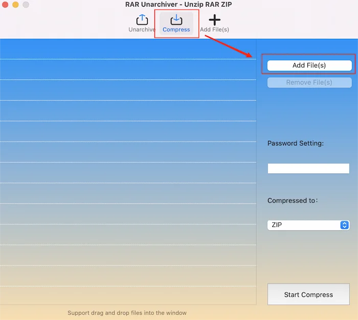 how to compress a file on mac rar