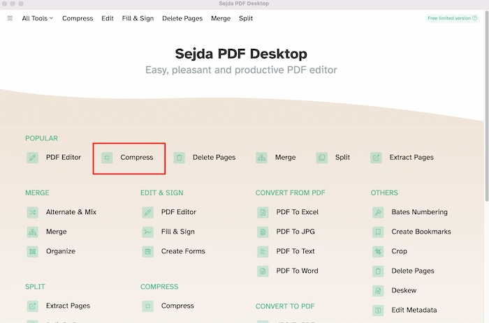 how to compress a pdf on mac sejda