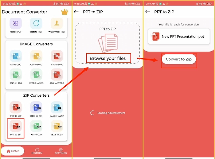 how to compress a powerpoint on android