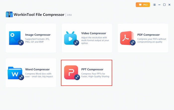 how to compress a powerpoint with workintool