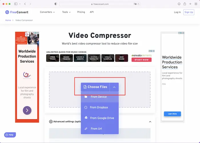 import the video you want to compress