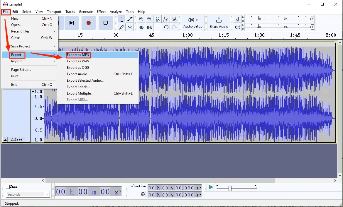how to convert flac to mp3 on mac with audacity