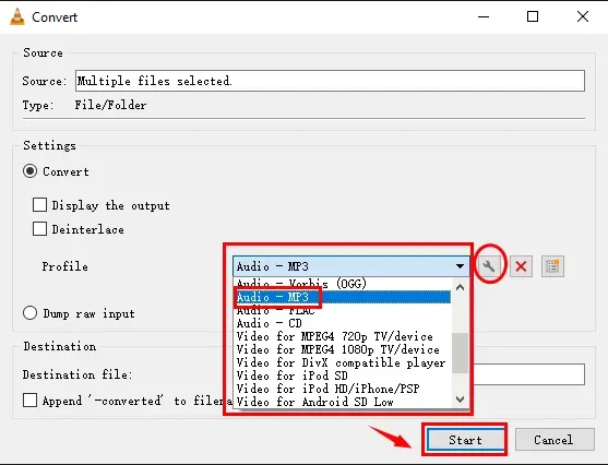 how to convert flac to mp3 with vlc