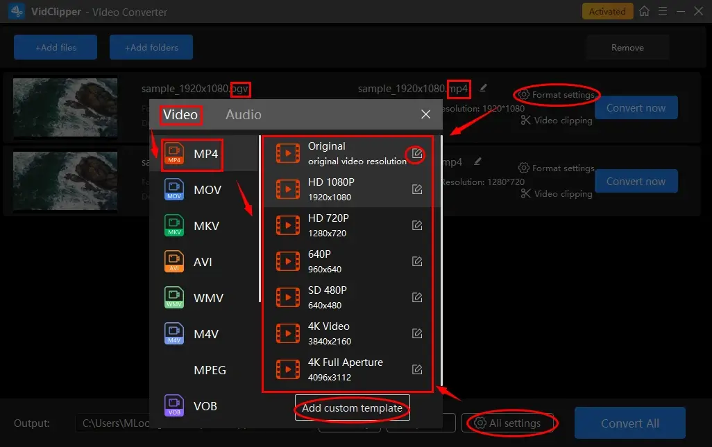 how to convert ogv to mp4 on windows with workintool vidclipper
