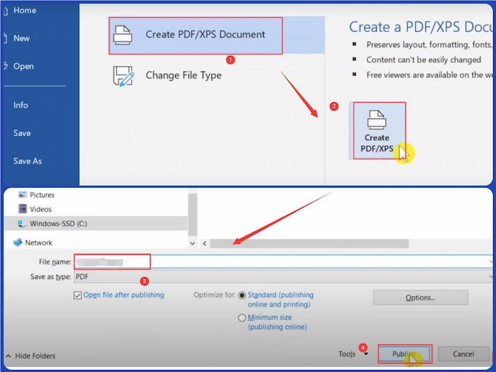 how to create a pdf in word