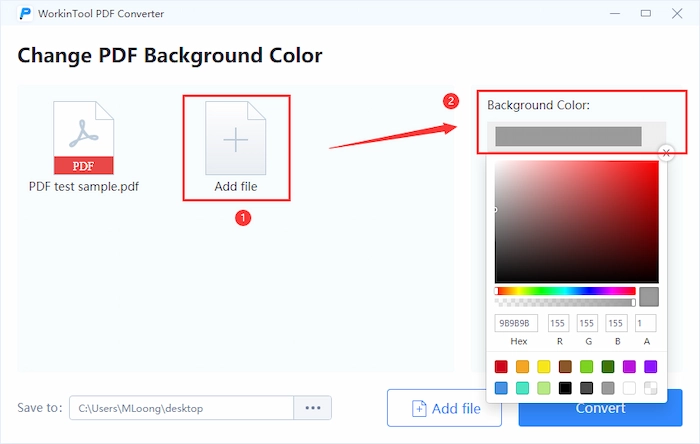 how to darken a pdf in workintool