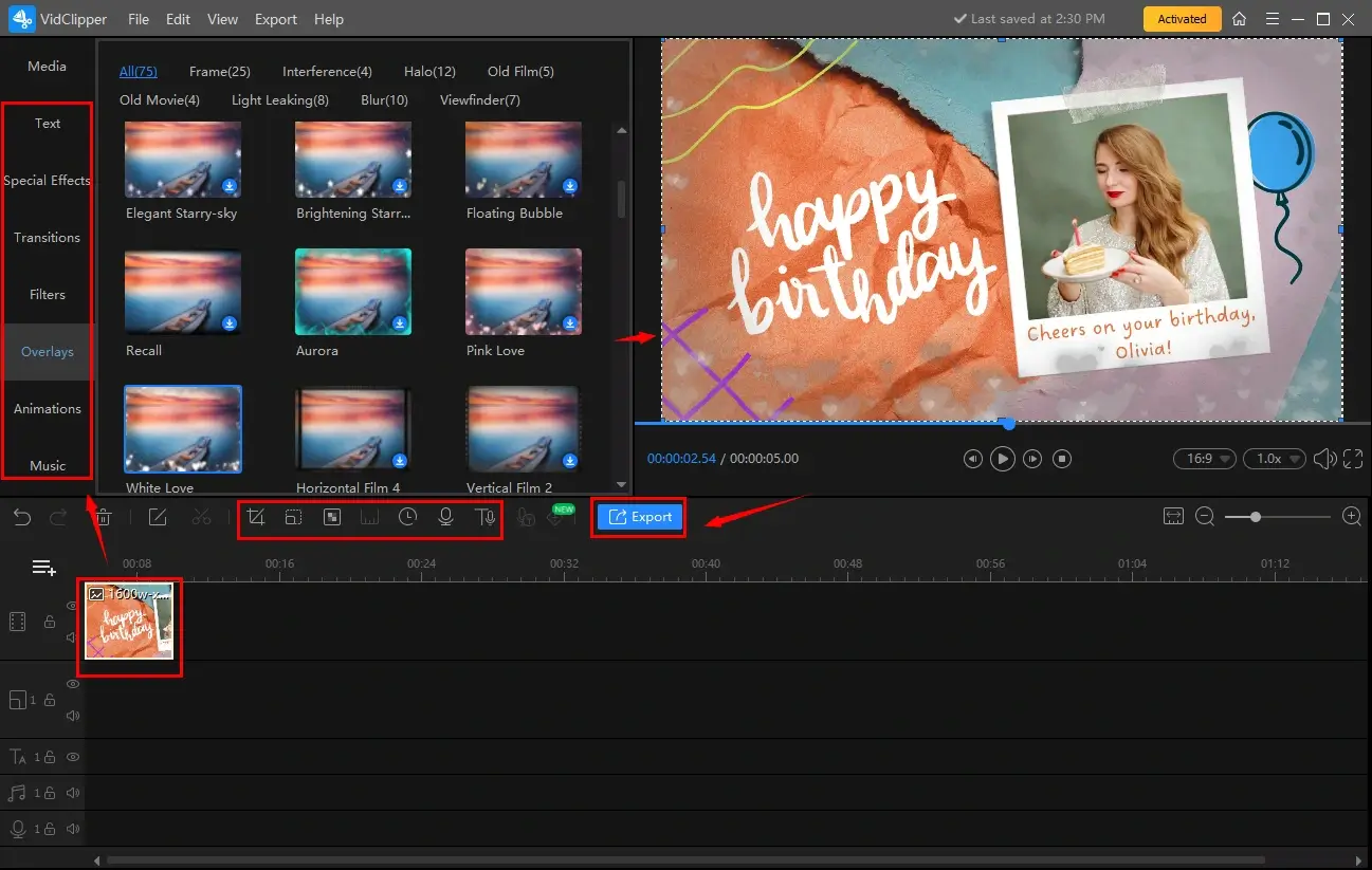 how to make a happy birthday video on windows with workintool vidclipper