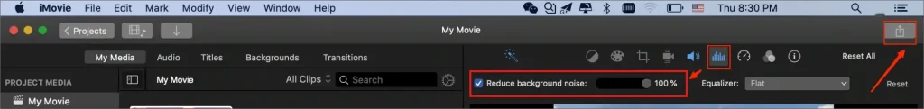 how to reduce background noise in audio on mac in imovie